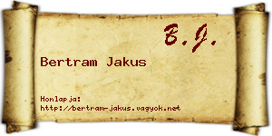 Bertram Jakus névjegykártya